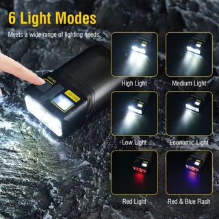Đèn móc khóa có thể sạc lại, Đèn pin Mini di động có đế từ tính, Đèn làm việc bỏ túi ngoài trời