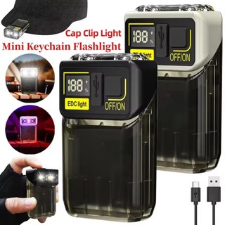Đèn móc khóa có thể sạc lại, Đèn pin Mini di động có đế từ tính, Đèn làm việc bỏ túi ngoài trời