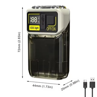 Đèn móc khóa có thể sạc lại, Đèn pin Mini di động có đế từ tính, Đèn làm việc bỏ túi ngoài trời