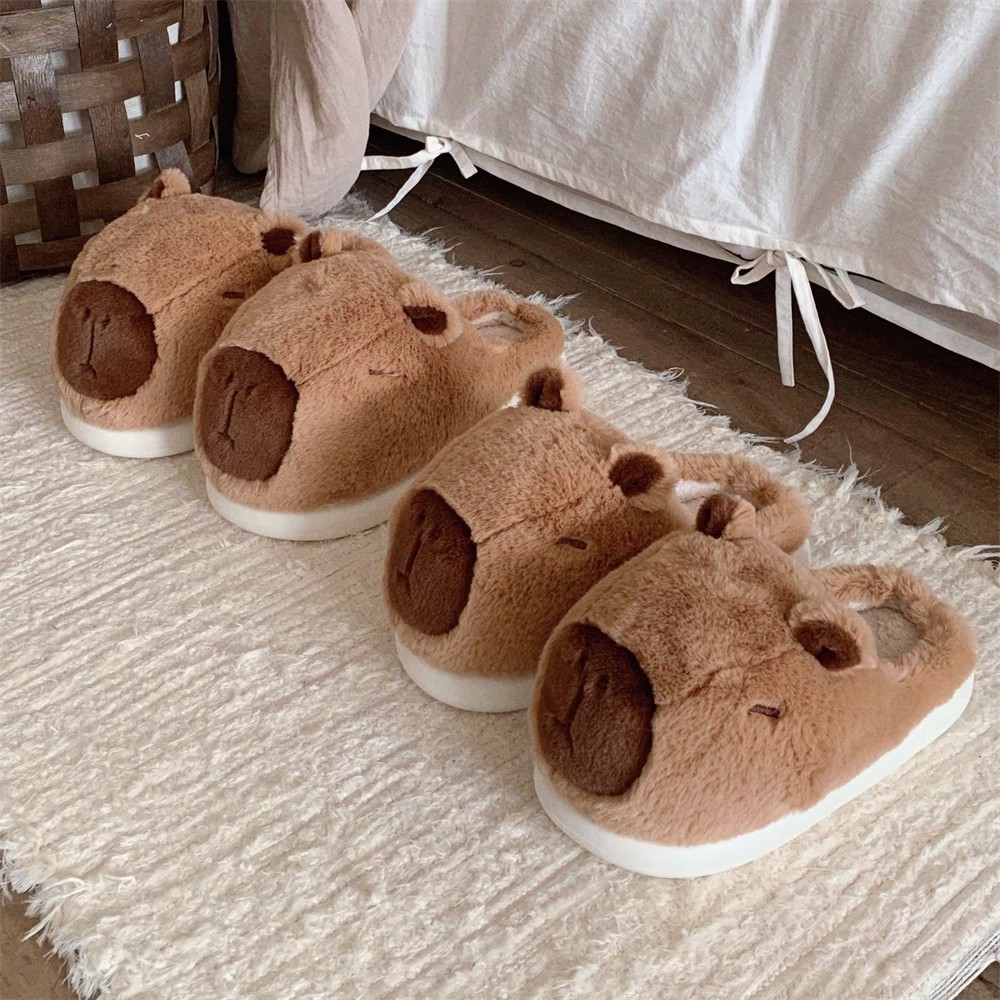 Xixitiao Cotton Dép Kapibara Nam Nữ Nhà Giữ Ấm Plus Nhung Cặp Đôi Dễ Thương