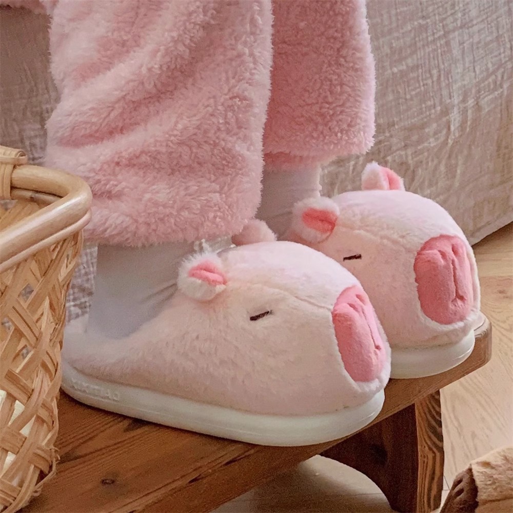 Xixitiao Cotton Dép Kapibara Nam Nữ Nhà Giữ Ấm Plus Nhung Cặp Đôi Dễ Thương