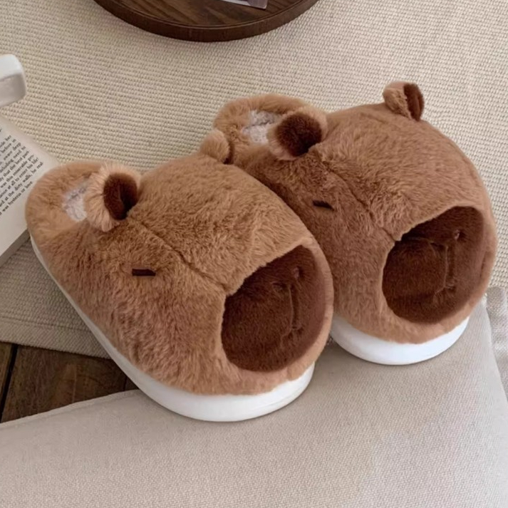 Xixitiao Cotton Dép Kapibara Nam Nữ Nhà Giữ Ấm Plus Nhung Cặp Đôi Dễ Thương