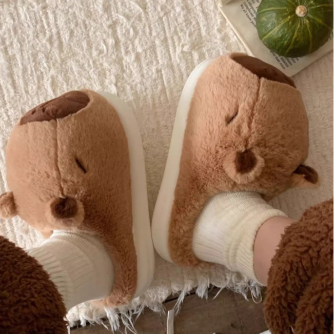 Xixitiao Cotton Dép Kapibara Nam Nữ Nhà Giữ Ấm Plus Nhung Cặp Đôi Dễ Thương