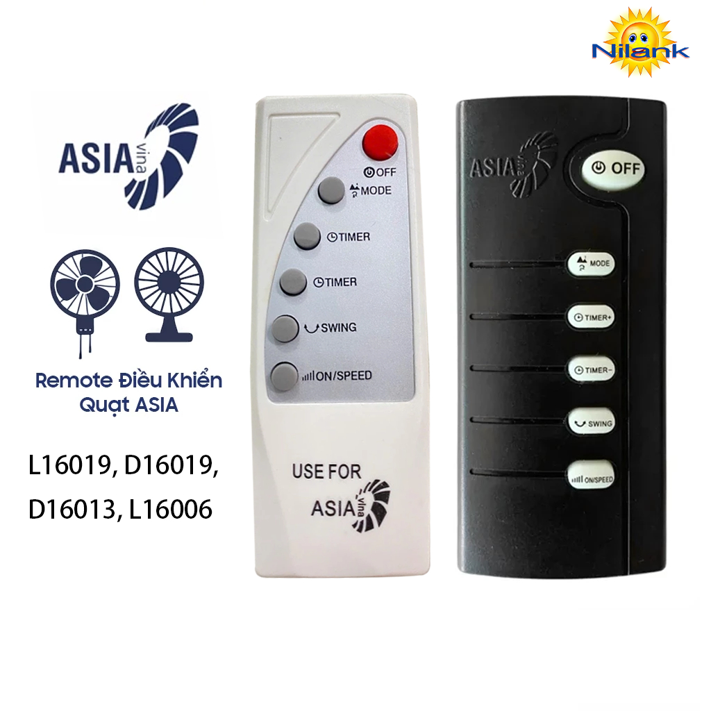 [Nilank] Quạt điều khiển ASIA remote Quạt treo tường / Quạt để bàn