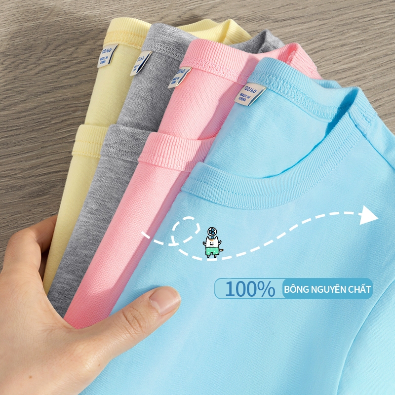 W.G.Q  Áo thun ngắn tay bé trai , vải 100% Cotton, mềm mại thoải mái, có in hình ô tô