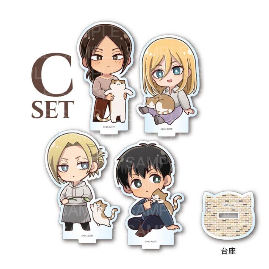 Attack on Titan Mini Acrylic Standee Set - Eren Levi Mikasa Commander Hange Anime Trang Trí Bàn Làm Việc Sưu Tập
