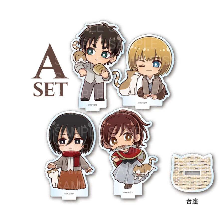 Attack on Titan Mini Acrylic Standee Set - Eren Levi Mikasa Commander Hange Anime Trang Trí Bàn Làm Việc Sưu Tập