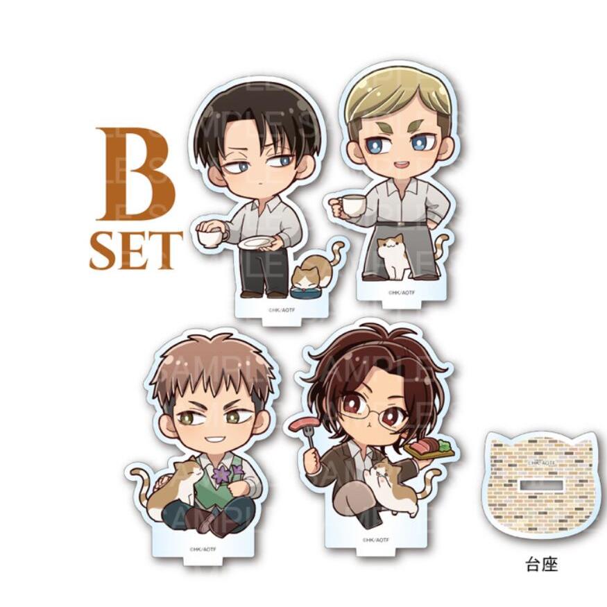 Attack on Titan Mini Acrylic Standee Set - Eren Levi Mikasa Commander Hange Anime Trang Trí Bàn Làm Việc Sưu Tập