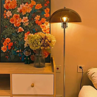 AIMI Đèn Sàn Phong Cách Cổ Nhà Phòng Khách Đèn Trang Trí Phòng Ngủ Đứng Đèn Bàn Nấm Đèn LED Trong Suốt Acrylic Đèn Ngủ