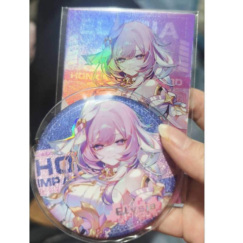 Huy hiệu hộp mù hàng hóa trò chơi thứ 3 Honkai Impact + Bộ thẻ Flash | Trâm cài ghim 75mm có thẻ | Sản phẩm phiên bản thứ 3 | Gói mù | Quà tặng sưu tập