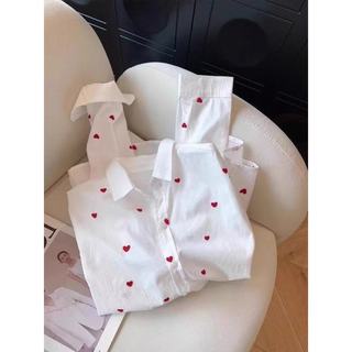 Áo sơ mi dài tay in họa tiết dáng rộng phong cách Hàn Quốc dành cho nữ