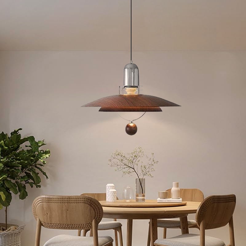 Đèn chùm Bauhaus hậu hiện đại, Đèn treo trang trí bàn ăn màu quả óc chó bằng sắt cổ điển, Đèn treo trang trí phòng ngủ trên đảo nhà bếp