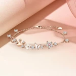 Disney Chính Thức Chính Hãng Công Chúa Series S925 Bạc Trang Sức Sáng Tạo Bạc Trang Sức Bướm Hoa Nối Dài Dây Chuyền Điều Chỉnh Miễn Phí Vòng Tay Nữ Miễn Phí Thiệp Chúc Mừng — ảnh 6