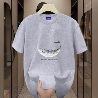 ✨Hàng có sẵn✨ WASSUP Moon-Áo thun nam mới! 100% cotton, thời trang, Unisex
