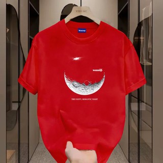 ✨Hàng có sẵn✨ WASSUP Moon-Áo thun nam mới! 100% cotton, thời trang, Unisex