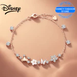 Disney Chính Thức Chính Hãng Công Chúa Series S925 Bạc Trang Sức Sáng Tạo Bạc Trang Sức Bướm Hoa Nối Dài Dây Chuyền Điều Chỉnh Miễn Phí Vòng Tay Nữ Miễn Phí Thiệp Chúc Mừng — ảnh 1