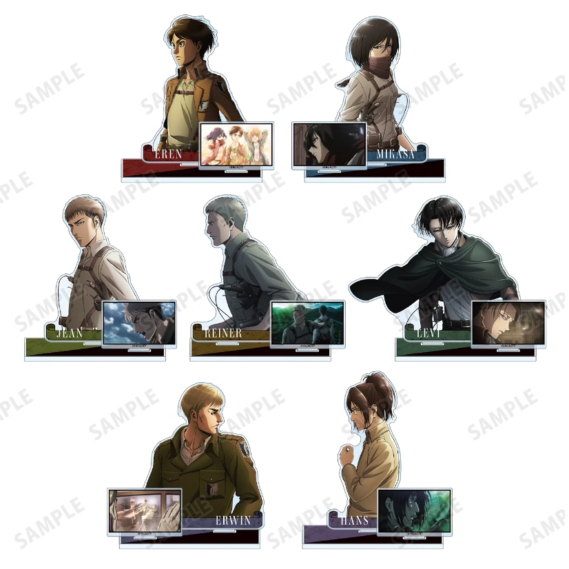 Tấn công Titan Nửa Thân Acrylic Đứng Eren Erwin Levi Biểu Tượng Cảnh Anime Sưu Tập Hình
