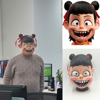 Người Lớn 3D Nezha Mặt nạ Nam Thần Thoại Trung Quốc Anh Hùng-Ne Zha Hình Mặt nạ Halloween Trò Chơi Tiệc Hoạt Hình Nổi Tiếng Phim Cosplay Cao Su Mũ Đội Đầu