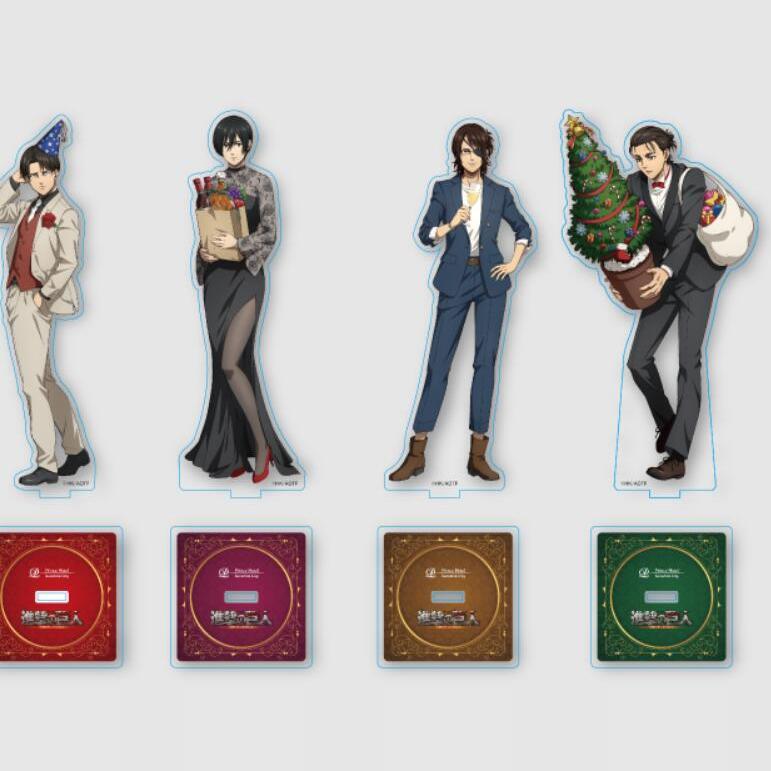 Tấn Công Titan Giáng Sinh Series Acrylic Đứng Eren Levi Mikasa Armin Hange Anime Ngày Lễ Sưu Tập Hình