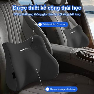 Seametal Memory Foam Gối Cổ Ô Tô Bảo Vệ Thắt Lưng Hỗ Trợ Thoáng Khí Tựa Đầu Ô Tô Đệm Giảm Mệt Mỏi