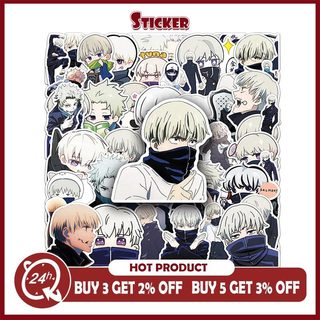 Bộ 50 Anime Jujutsu Kaisen Inumaki Toge Dán Hoạt Hình Decal Laptop Điện Thoại Trang Trí Miếng Dán