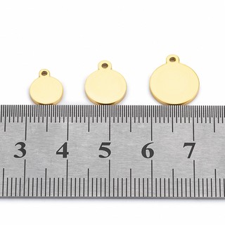 Mặt dây chuyền đĩa nhỏ bằng thép không gỉ được đánh bóng Phụ kiện tự làm với thẻ tròn