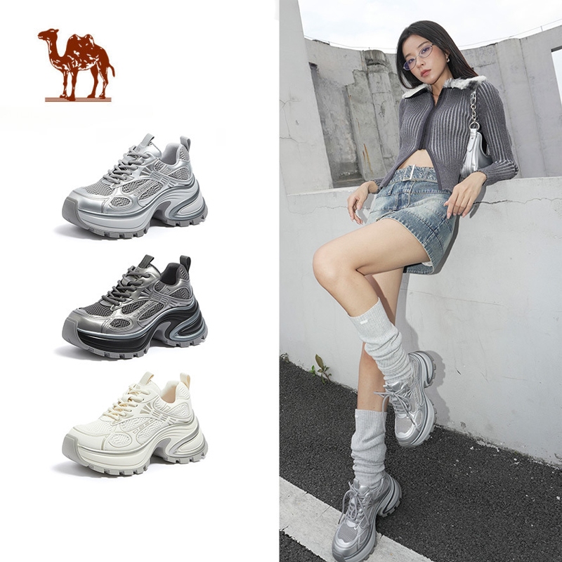 Ảnh Giày thể thao nữ CAMEL CROWN Giày thể thao nâng cao đế dày thông thường 1