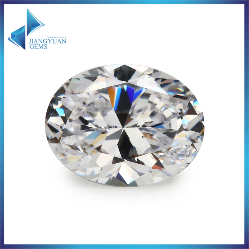 Kích thước 2x3mm ~ 13x18mm - Đá quý tổng hợp Cubic Zirconia bầu dục màu trắng chất lượng 5A dùng cho trang sức