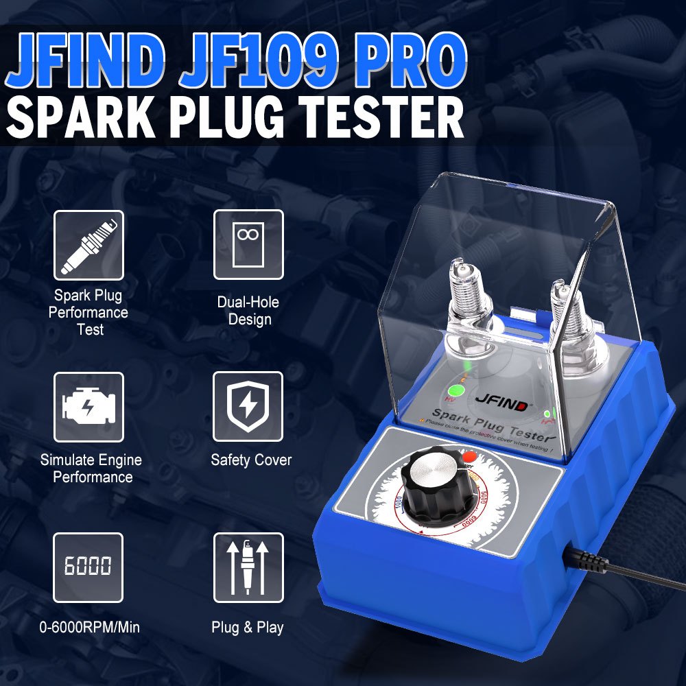 Máy kiểm tra bugi ô tô Jfind JF109 PRO 220V 110V cho máy kiểm tra hệ thống đánh lửa Honda cho công cụ chẩn đoán ô tô Yamaha Máy phân tích lỗ đôi