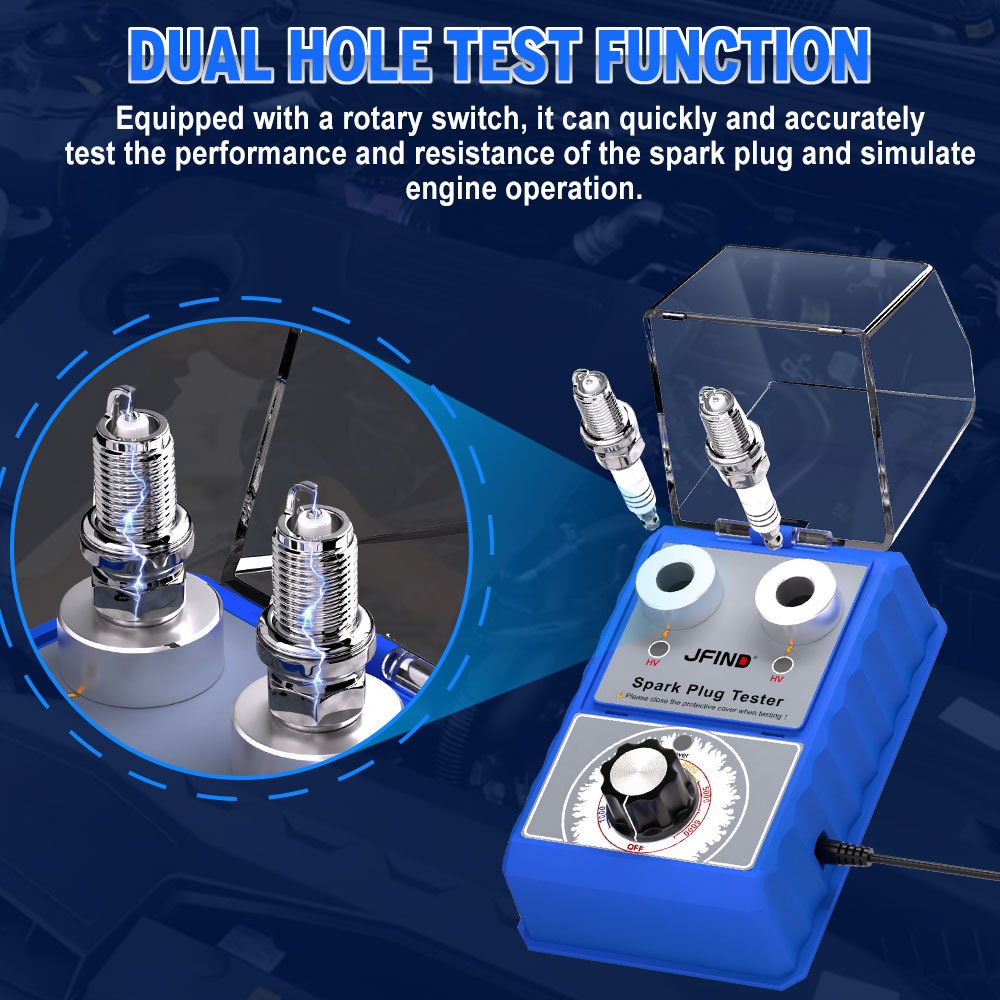 Máy kiểm tra bugi ô tô Jfind JF109 PRO 220V 110V cho máy kiểm tra hệ thống đánh lửa Honda cho công cụ chẩn đoán ô tô Yamaha Máy phân tích lỗ đôi