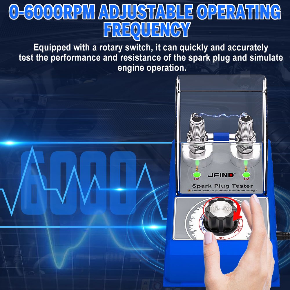 Máy kiểm tra bugi ô tô Jfind JF109 PRO 220V 110V cho máy kiểm tra hệ thống đánh lửa Honda cho công cụ chẩn đoán ô tô Yamaha Máy phân tích lỗ đôi