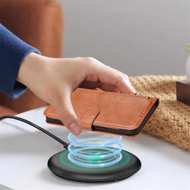 Ốp Lật Cho OPPO A1S A2 A3 A3X A5 Pro A9 2020 A11 A11S A40 A60 K12X 4G 5G Ví Da Mờ Bao Khe Cắm Thẻ Túi Đựng Dây Kéo Vỏ