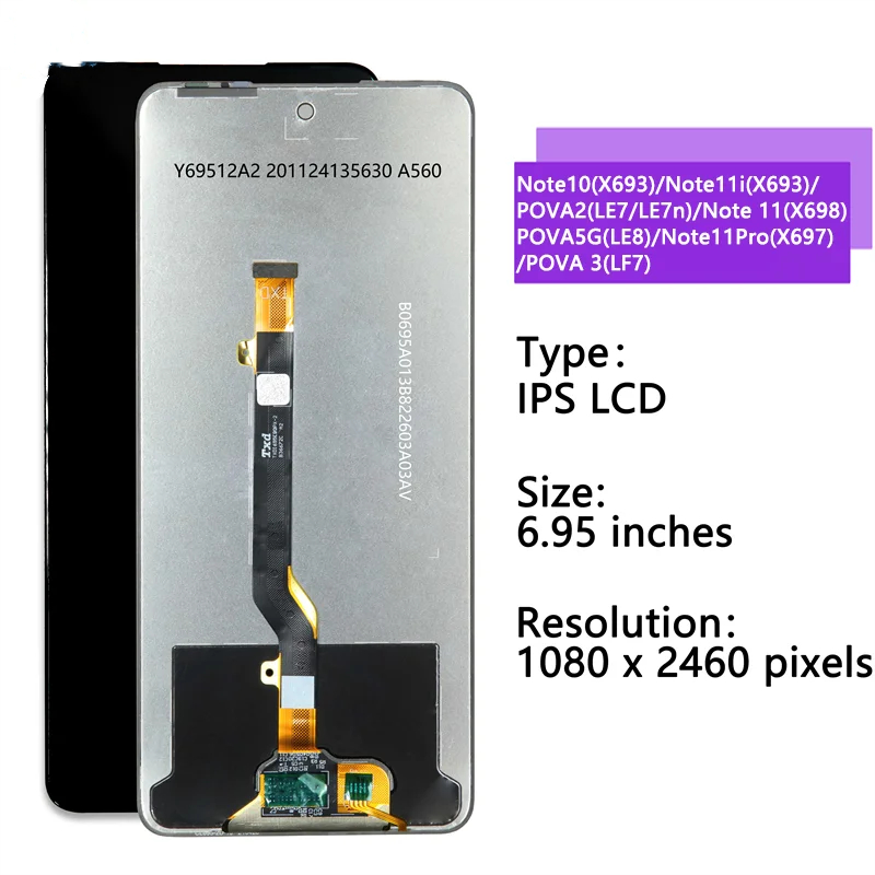Dành Cho Infinix Tecno Pova 2 LE7 Màn Hình Hiển Thị LCD Bộ Số Hóa Bảng Điều Khiển Cảm Ứng