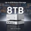 UGREEN 10Gbps 4K @ 240Hz 2xUSB-C sang DP 1xUSB-C 3.2 Gen2 10Gbps 4xUSB-A 3.2 10Gbps HUB 1xSD & TF 1xM.2 Nvme 1x3.5MM HUB đa chức năng Thích hợp cho Mac mini M4 / M4 Pro