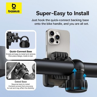 Giá đỡ điện thoại xe đạp Baseus GoTrip Easy One Hand cho xe đạp 360° Tương thích với điện thoại 5,7-7,2 inch