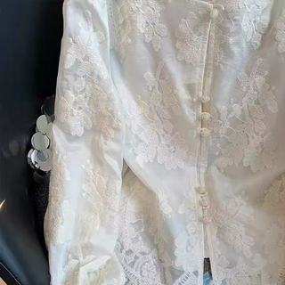 Áo sơ mi dài tay thêu ren phong cách Hàn Quốc dành cho nữ