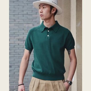 Phiên Bản Mùa Hè Hàn Quốc Slim-fit Nam Màu Trơn Dệt Kim Áo Sơ Mi Polo Tay Ngắn Phong Cách Anh Nam Ve Áo Áo Thun Skinny Đáy Áo Sơ Mi