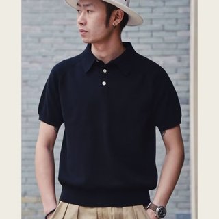 Phiên Bản Mùa Hè Hàn Quốc Slim-fit Nam Màu Trơn Dệt Kim Áo Sơ Mi Polo Tay Ngắn Phong Cách Anh Nam Ve Áo Áo Thun Skinny Đáy Áo Sơ Mi