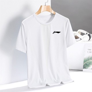 Áo thun thể thao Li Ning nhanh khô mùa hè, rộng rãi, ngắn tay, cổ tròn, size lớn, thoải mái, đa năng, cảm giác mát, dùng cho chạy bộ/cầu lông