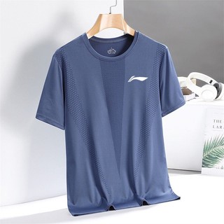 Áo thun thể thao Li Ning nhanh khô mùa hè, rộng rãi, ngắn tay, cổ tròn, size lớn, thoải mái, đa năng, cảm giác mát, dùng cho chạy bộ/cầu lông