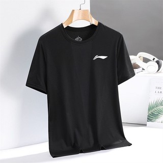 Áo thun thể thao Li Ning nhanh khô mùa hè, rộng rãi, ngắn tay, cổ tròn, size lớn, thoải mái, đa năng, cảm giác mát, dùng cho chạy bộ/cầu lông