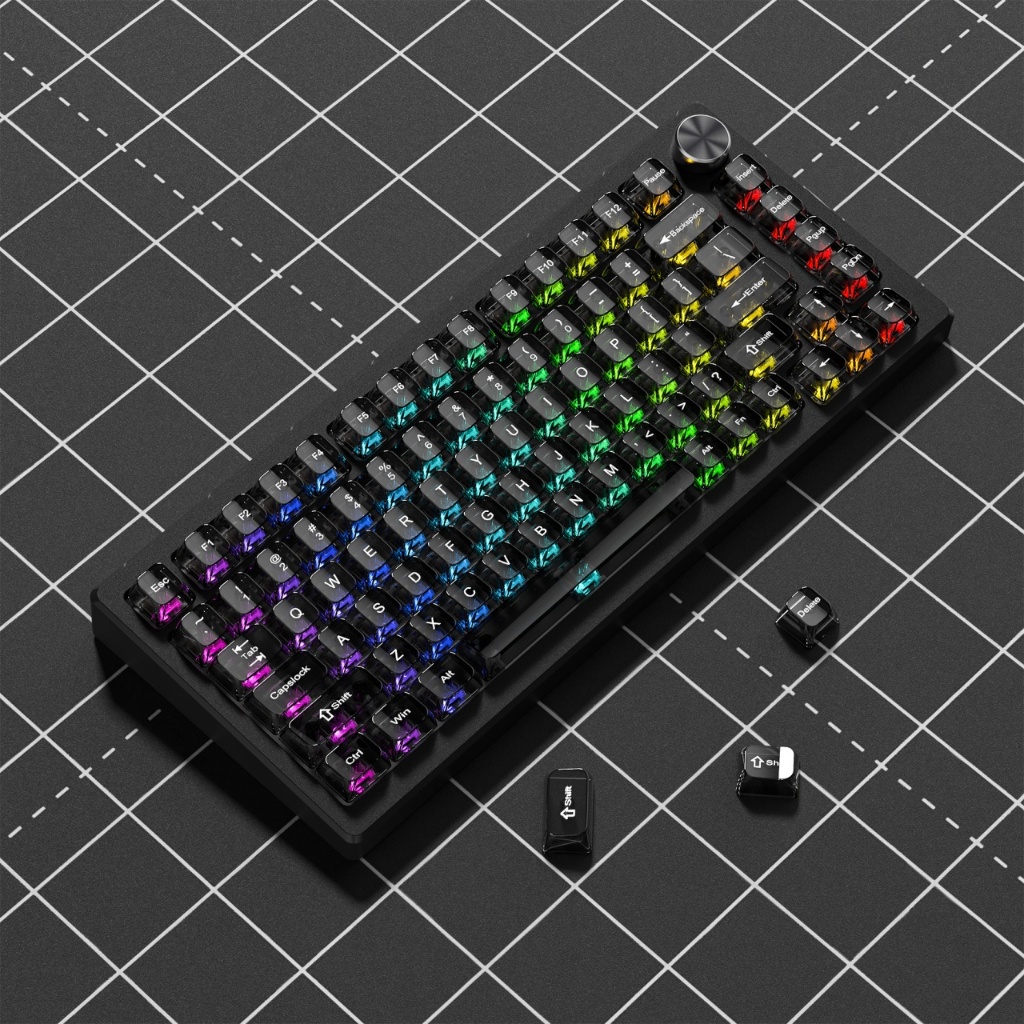 Womier 115 Phím Pha Lê Đèn Nền Keycaps Xám MDA Hồ Sơ PC Trong Suốt Nắp Chìa Khóa Bộ Cho Anh Đào Gateron MX Công Tắc Bàn Phím | BigBuy360 - bigbuy360.vn