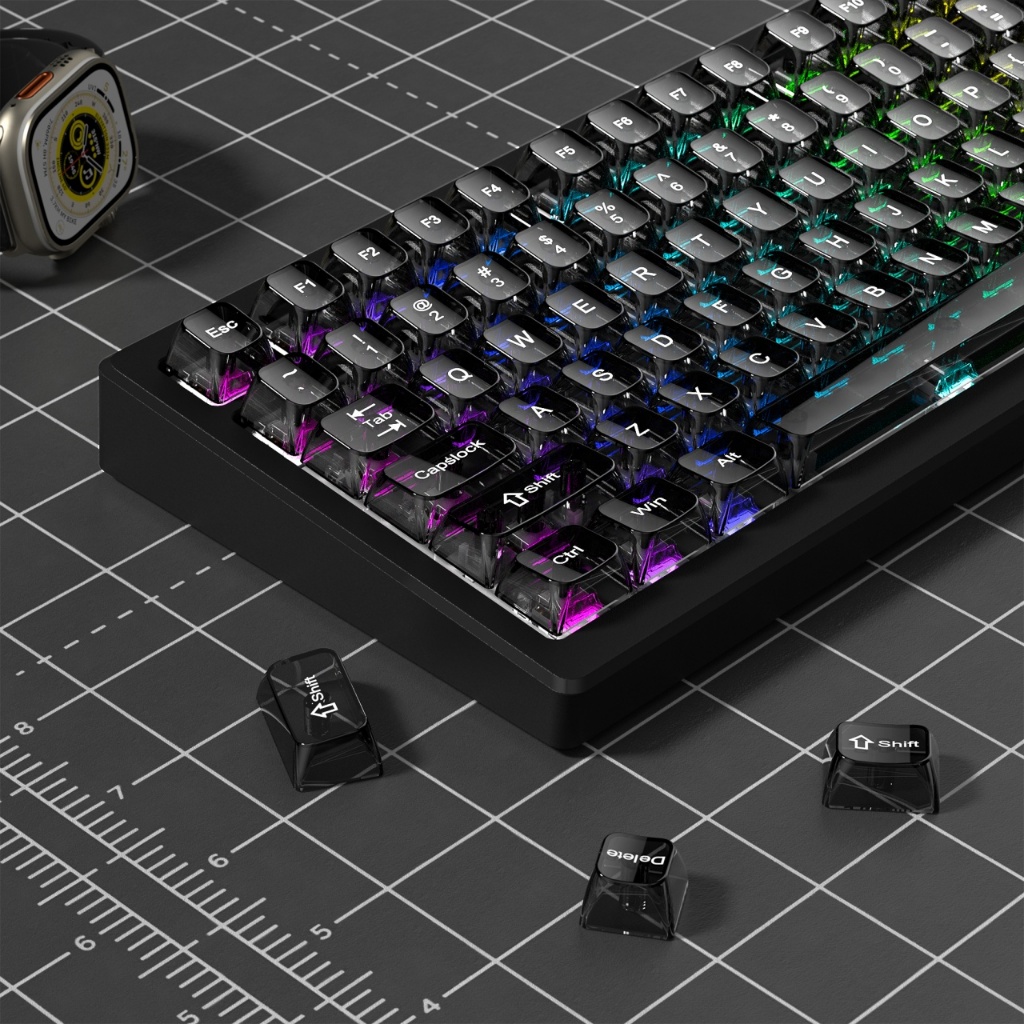 Womier 115 Phím Pha Lê Đèn Nền Keycaps Xám MDA Hồ Sơ PC Trong Suốt Nắp Chìa Khóa Bộ Cho Anh Đào Gateron MX Công Tắc Bàn Phím | BigBuy360 - bigbuy360.vn