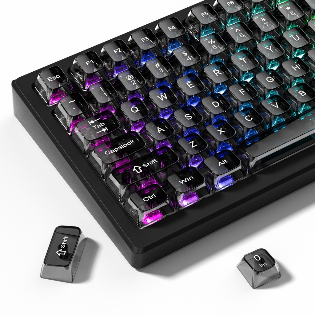 Womier 115 Phím Pha Lê Đèn Nền Keycaps Xám MDA Hồ Sơ PC Trong Suốt Nắp Chìa Khóa Bộ Cho Anh Đào Gateron MX Công Tắc Bàn Phím | BigBuy360 - bigbuy360.vn