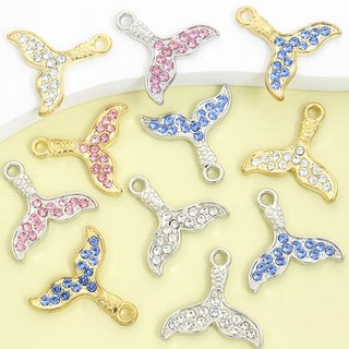 10 chiếc 3 màu Kim cương giả dát đuôi nàng tiên cá quyến rũ mùa hè Phong cách sáng bóng Chuỗi xương đòn Vòng cổ Bông tai Vòng chân Vòng chân Mặt dây chuyền đuôi cá DIY - Vật phẩm thời trang cho kỳ nghỉ đi biển
