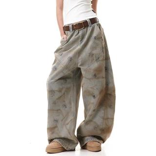 GKSSS Quần jeans nam phong cách đường phố retro Mỹ phong cách hoang dã phong cách trung tính