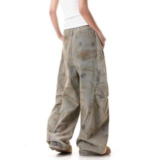 GKSSS Quần jeans nam phong cách đường phố retro Mỹ phong cách hoang dã phong cách trung tính