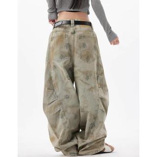 GKSSS Quần jeans nam phong cách đường phố retro Mỹ phong cách hoang dã phong cách trung tính