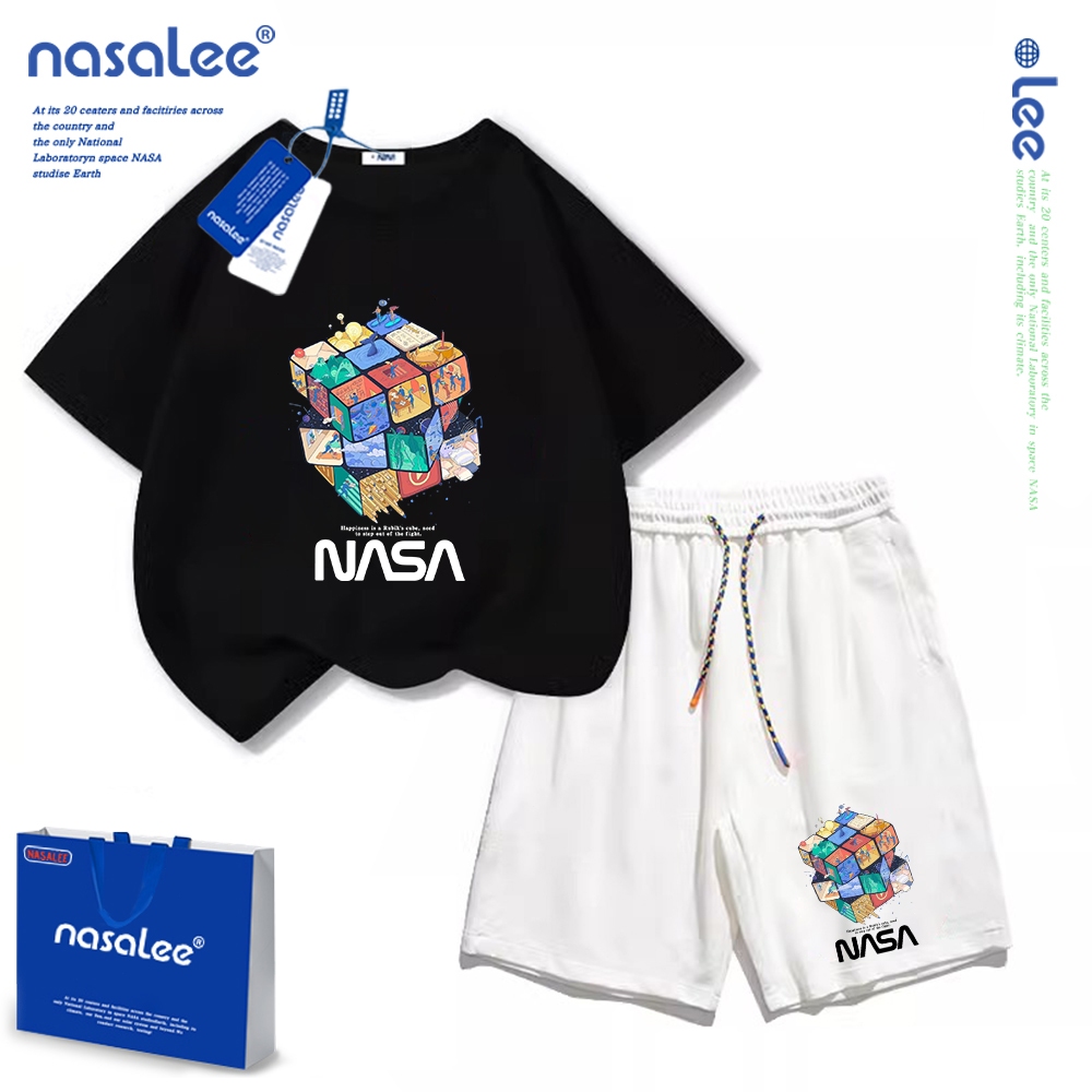 Nasa Pure Cotton Suit 2025 Phong Cách Mới Trẻ Em Quần Short Tay Ngắn Mềm Mại Thoải Mái Thời Trang Dễ Thương