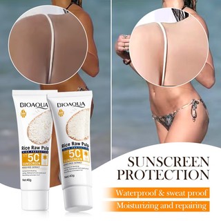 [Giảm giá hấp dẫn] Kem chống nắng bột giấy thô BIOAQUA Rice SPF50 + PA + + + Chống nắng toàn dải chống nắng chống nước lâu dài 40g